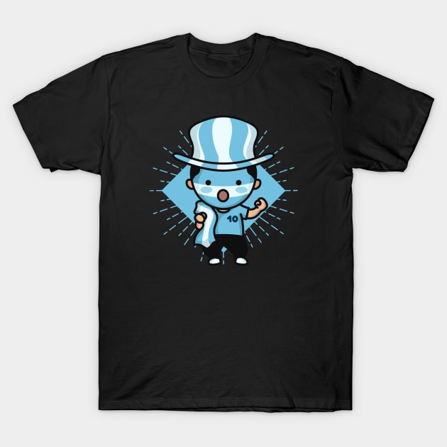 Cute Uruguay Football Fan // Kawaii Cute Uruguayan Soccer Supporter T-Shirt by SLAG_Creative